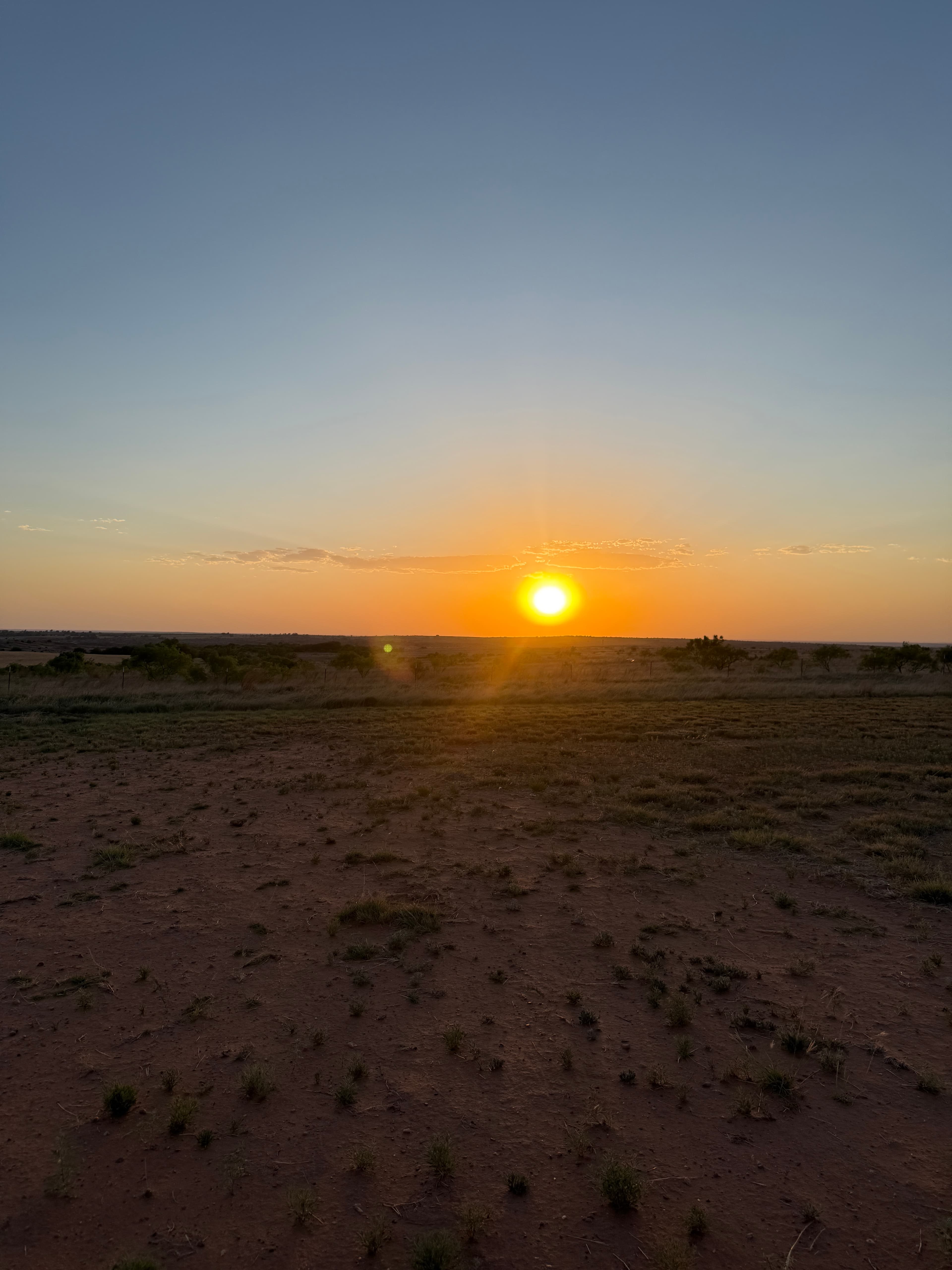 Sunset over the Childress Hills property